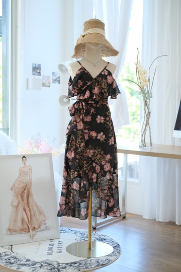 碎花裹身洋裝 派對禮服 海灘度假洋裝 新娘伴娘服