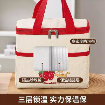 學生上班通勤卡通大容量飯盒保溫袋防水牛津布帶飯便當午餐包