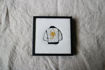 蠍子外套 電影落日車神 Drive 刺繡作品 鋁框