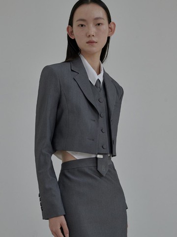 Hugh cropped vest - Grey