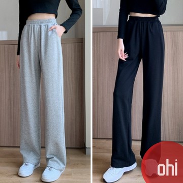 【ohi】高腰垂墜感 寬鬆直筒顯瘦百搭休閒褲 闊腿衛褲 運動褲 百搭休閒褲 女生直筒褲 XGP127