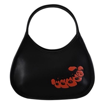 COACH CQ827 Coachtopia 毛毛蟲壓紋皮革手提單肩彎月包.黑