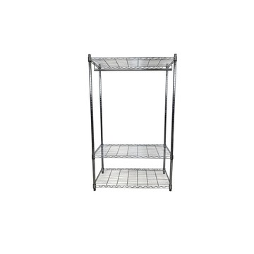 我塑我形 90 x 45 x 120 cm MIT耐重萬用鐵力士鍍鉻三層架-含衣桿 收納架 置物架 鐵力士架