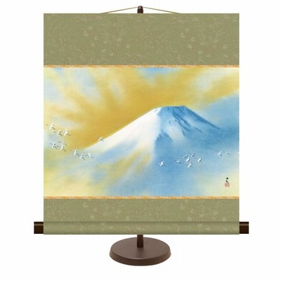 掛軸 掛け軸-松上双鶴/伊藤渓山 おめでたい掛軸(尺八横)祝賀用巾広掛軸 ...