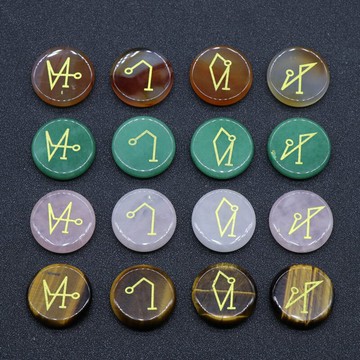 款式上新 天然水晶寶石古希臘能量四大天使守護靈氣符號 多款可選