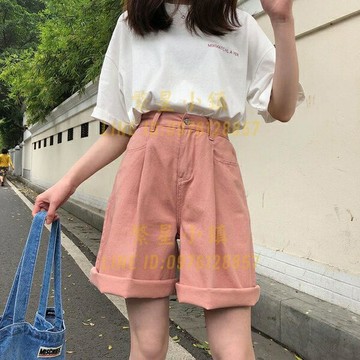 直筒闊腿短褲 夏季韓版高腰百搭女寬鬆休閒五分褲學生【繁星小鎮】