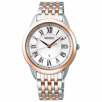 SEIKO 精工 LUKIA 太陽能時尚石英腕錶-女錶(SUT394J1)33.9mm SK008