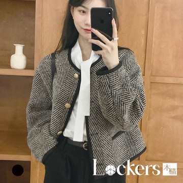 【Lockers 木櫃】春季復古高級小香風短版外套 L112021306