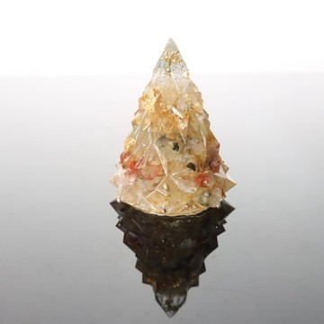 【母親節禮物】招財金黃色金箔水晶聖誕樹-奧剛能量樹/療癒黃水晶