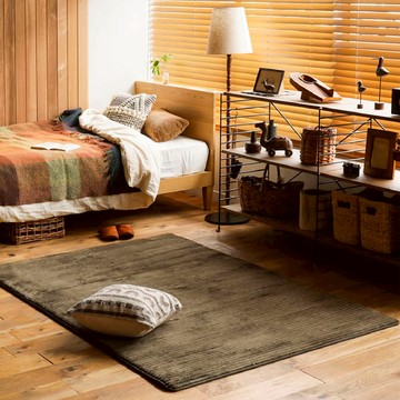 【好物良品】100x190cm_日本短毛親膚雙層減壓臥室廚房長型地墊棕色 100x190cm