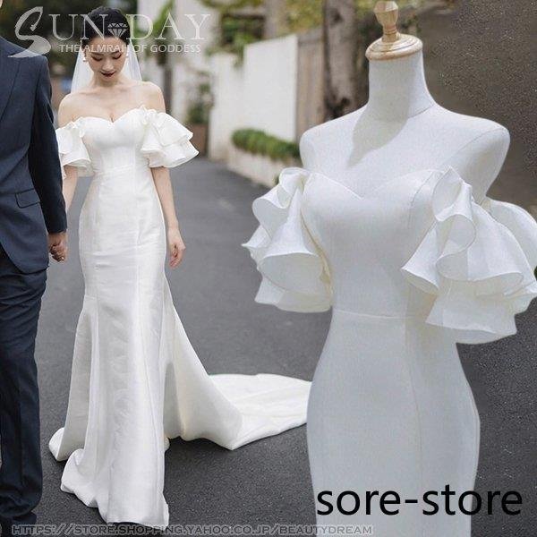 新品ウェディングドレス ウエディングドレス白 パーティー 可愛い 花嫁ロングドレス 結婚式 トレーンライン 二次会 フォームドレス お呼ばれ 挙式hs6731 I0vaifc4co ファッション Quickmercury Com