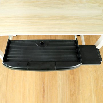 LOGIS邏爵家具 台製 OA塑鋼鍵盤滑鼠抽(黑/灰) F06