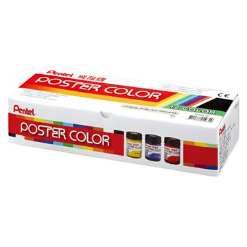 Pentel 飛龍 廣告顏料 30cc 12色入 /盒 POS4-12【APP滿額下單10%點數(單一帳號最高1000點)】4/30止