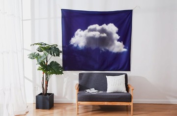 我愛藍天白雲 牆壁掛布 客廳房間裝飾背景布幔掛毯掛布