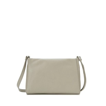 K 輕盈皮革小型肩背包-淺灰