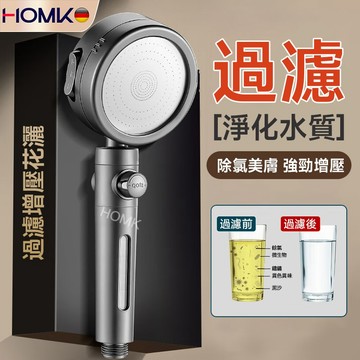 現貨隔日達HOMK【德國】過濾蓮蓬頭 增壓淋浴花灑噴頭 浴室洗澡過濾美膚手持加壓花灑 三功能出水淋浴器