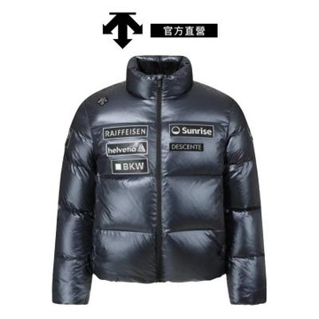 【DESCENTE】迪桑特 男士 SWISS SKI 立領羽絨外套(深藍色)