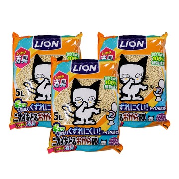 LION 除臭貓砂/豆腐砂 5L (3入)