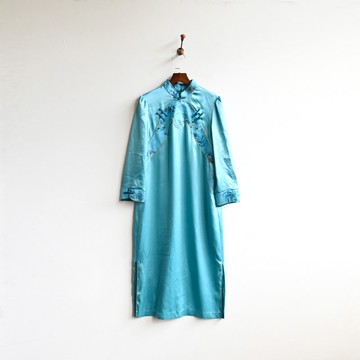 【蛋植物古著】山嶺清水緞面古著旗袍