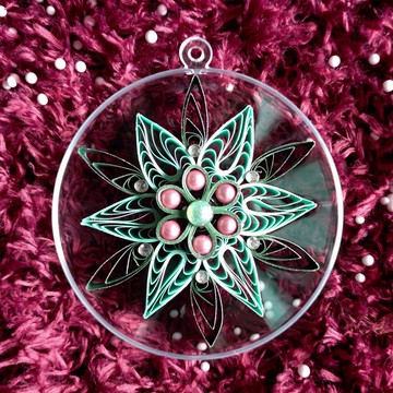 捲紙聖誕吊飾-青星綠葉