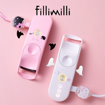 新禮物🎀【Fillimilli】HELLO KITTY 聯名電熱燙睫毛夾｜USB & Type 雙插頭設計粉色款 附保護套 2 入套組