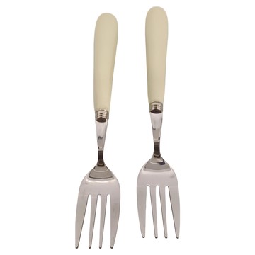 沐慕家居 不鏽鋼叉子  米白色  2支
