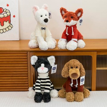 洛克斯系列狐貍毛絨玩具兒童德文貓玩偶跨境垂耳犬男孩生日禮物批
