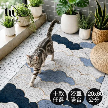 【好物良品】60x120cm_大尺寸獨家設計可剪裁浴室防滑絲圈瀝水墊 (10款任選)