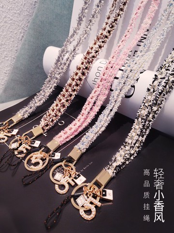 手機掛繩女款掛脖掛件手工編織絨毛蘋果掛飾oppo華為吊墜vivo手機殼寬帶子通用鑰匙工牌u盤可拆卸防丟繩掛鏈