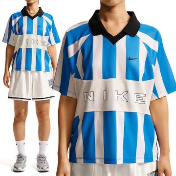 Nike As W Nsw Street Os Ss Strp Jsy 短袖 女款 藍白色 足球 IO0914-435