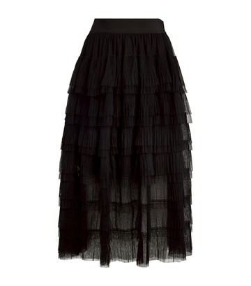 Maje Semi-Sheer Midi Skirt
