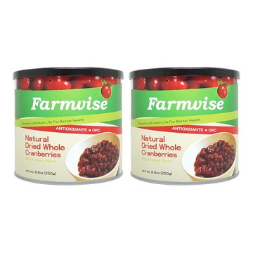 清淨生活-農場智慧天然蔓越莓乾（整顆）250g/罐*2罐（買一送一）