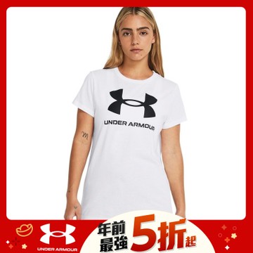 【UNDER ARMOUR】UA 女 SPORTSTYLE LOGO 短袖T-Shirt_1356305-111