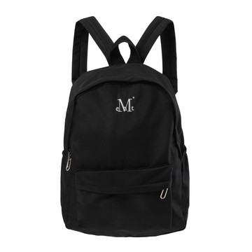 韓國 MUCENT DONDA SIGNATURE LOGO BACKPACK 經典刺繡後背包 黑色 BLACK