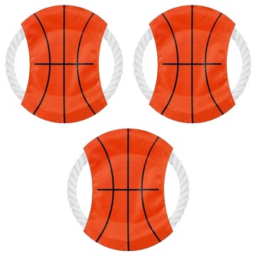 寵物夢工廠 寵物訓練棉繩飛盤  18.5 x 1.5cm  籃球款  3個