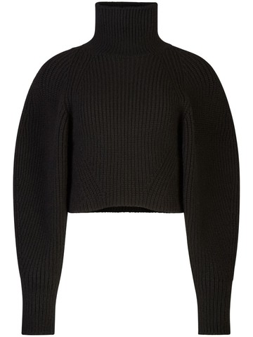 Nina Ricci - turtleneck chunky-ribbed jumper - women - Wool/Polyamide - M - Black