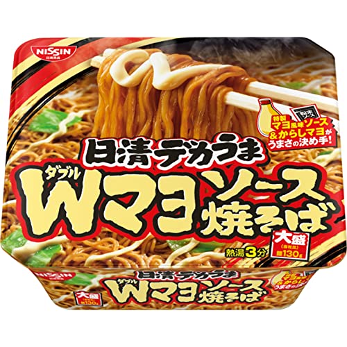 日清食品 デカうま Wマヨソース焼そば 153g 12個