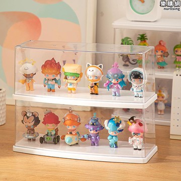 盲盒收納展示架模型展示盒泡泡瑪特透明積木立牌展示架樂高收納盒