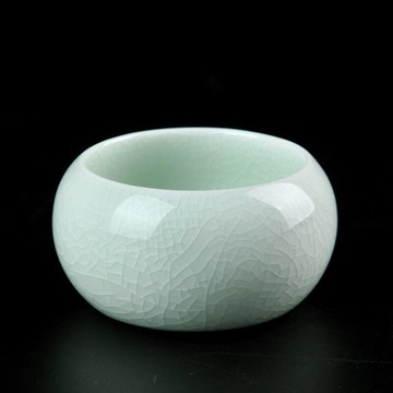 汝窯茶杯陶瓷品茗杯主人杯開片可養玉青釉單杯禪定杯羅漢杯個人杯