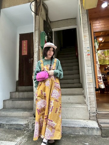 【熱門預購】復古東洋風燈芯絨吊帶裙 (3色) IAC-5326