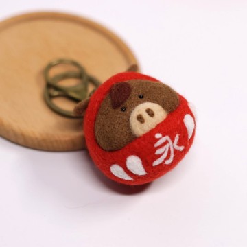 馬 達摩 不倒翁 生肖 鑰匙圈 吊飾 羊毛氈 客製化 鑰匙圈 生日禮