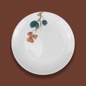 景德鎮陶瓷碟子家用吐骨碟高溫細瓷高檔手繪釉下彩盤子淺盤高領土