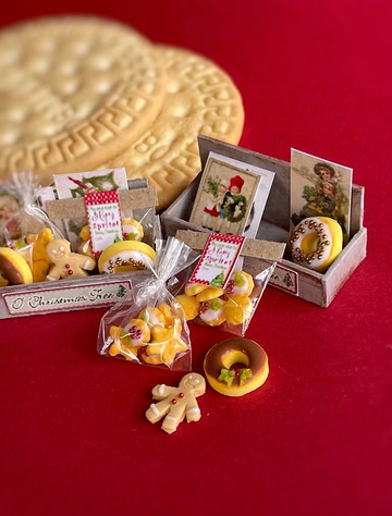 聖誕節和新年微型玩具屋，比例 1:12，聚合物塑料