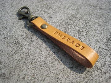 【客製化禮物】手工皮革勾扣吊飾/多色-免費烙印名字