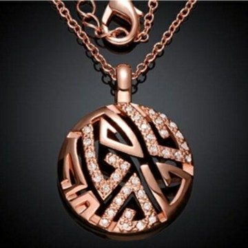 現貨+預購 玫瑰金項鍊純銀鑲鑽吊墜-時尚圓形百搭母親節生日情人節禮物女飾品3色73br103【獨家進口】【米蘭精品】