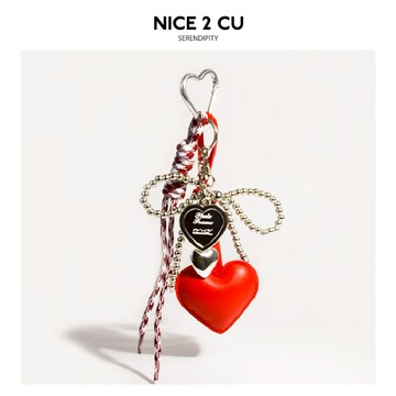 【COZY PLUS+】可愛少女心銀珠蝴蝶結miu系包包掛件#CP0161 包包配件 鑰匙扣 掛繩掛飾