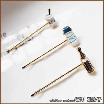 『坂井．亞希子』創意牛奶可樂啤酒瓶造型三件組髮夾