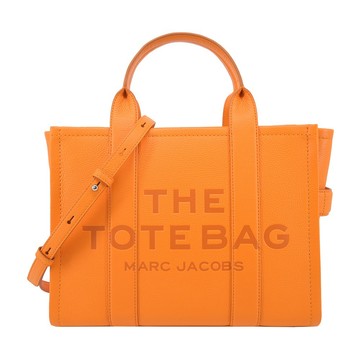 [平輸版] 【MARC JACOBS】The Leather TOTE 皮革兩用托特包(小/柑橘)真品平輸