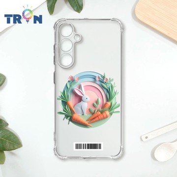 TRON 三星 A55 可愛紙雕兔子 四角防摔載具殼 軟殼 手機殼