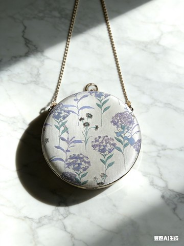 紫色繡球花小圓包 - 可手拿/ 斜揹/ 婚禮姊妹禮物